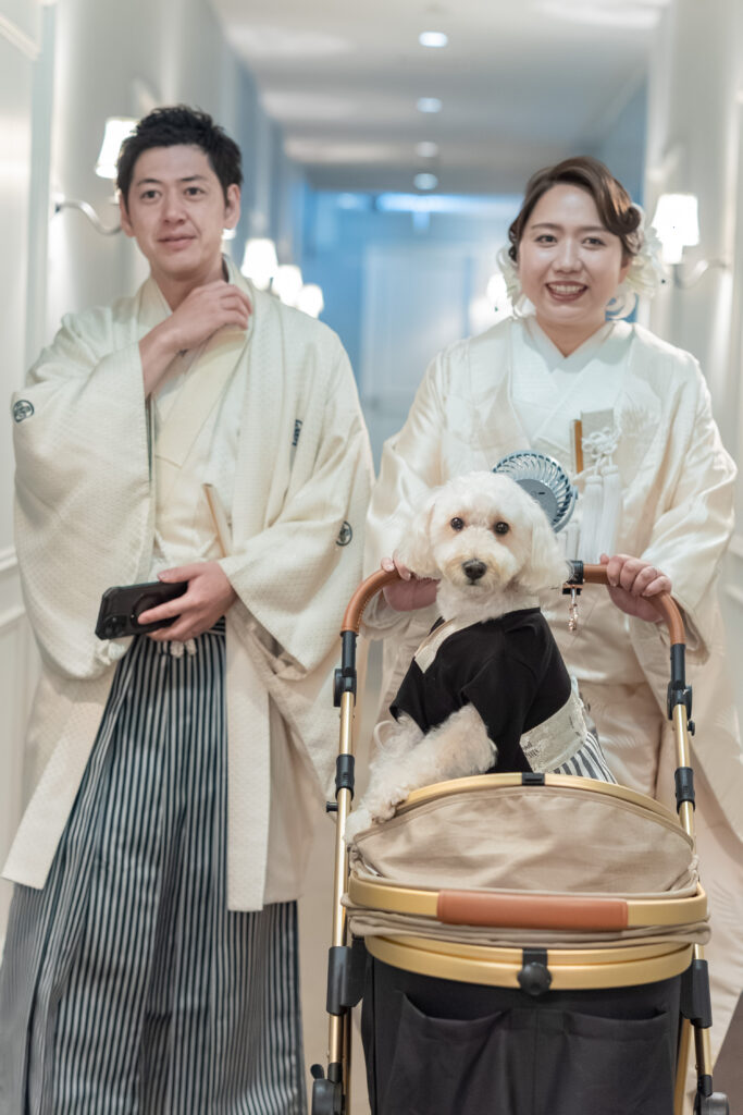 家族とわんこと和装W